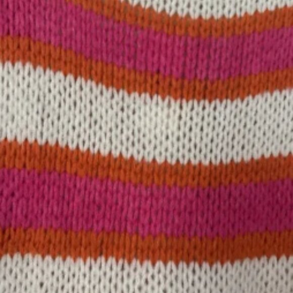 Astrid Cardigan Open Front Crochet Granny Size Small Orange Pink Multi Striped - Picture 5 of 6